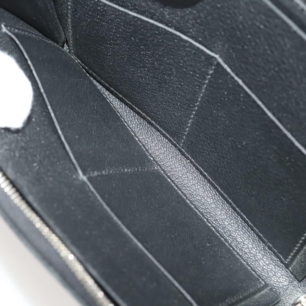HERMES Combine Remix Duo Dogon Pouch Leather Black Silver Auth 204779M