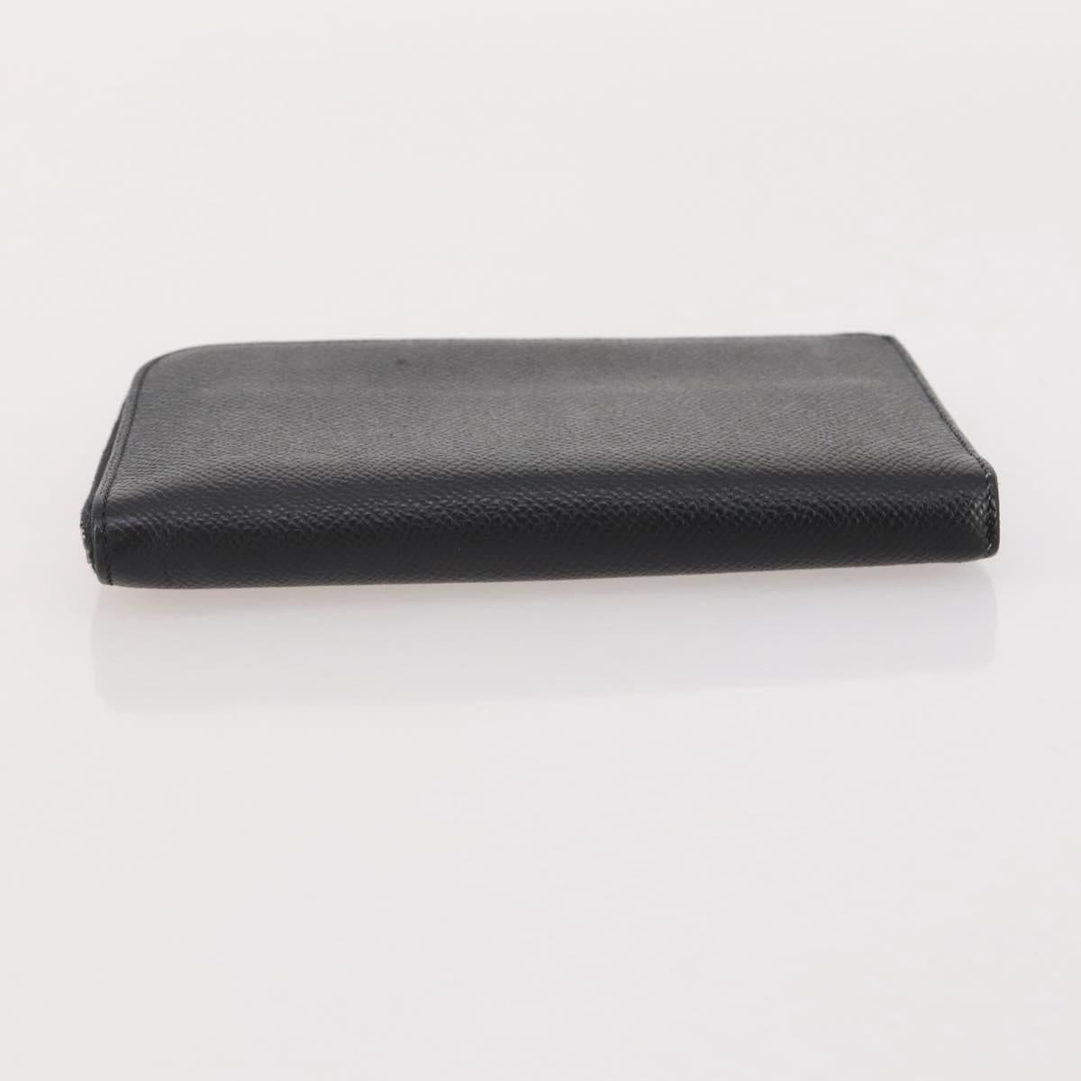 HERMES Combine Remix Duo Dogon Pouch Leather Black Silver Auth 204779M