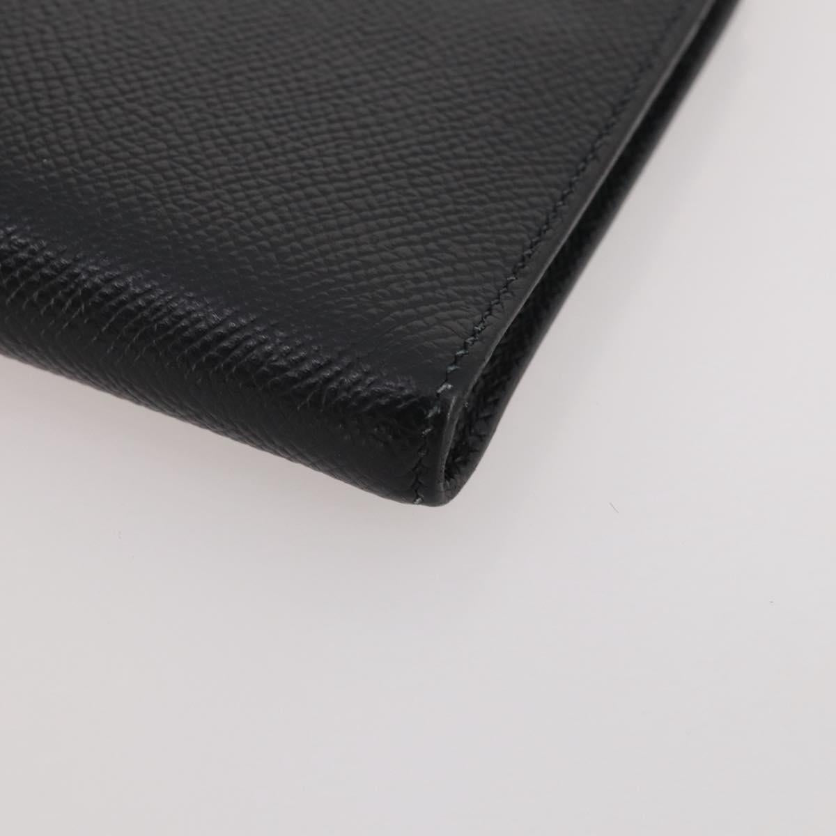HERMES Combine Remix Duo Dogon Pouch Leather Black Silver Auth 204779M
