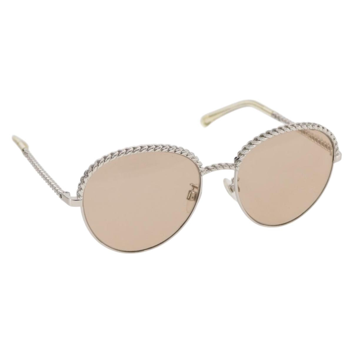 CHANEL Sunglasses metal Gold CC Auth 204787M