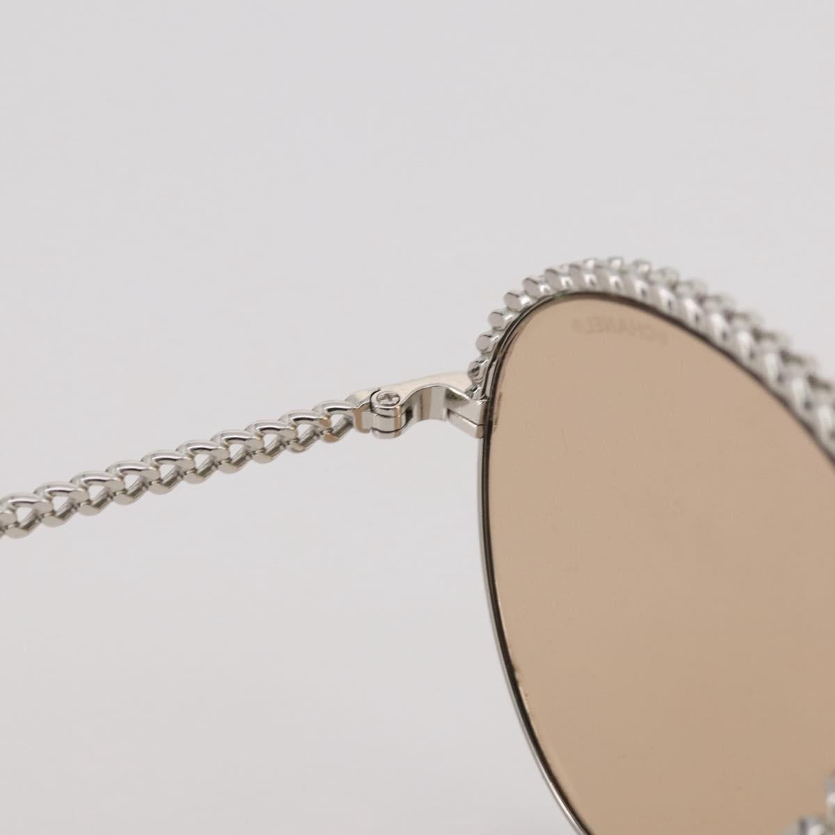 CHANEL Sunglasses metal Gold CC Auth 204787M