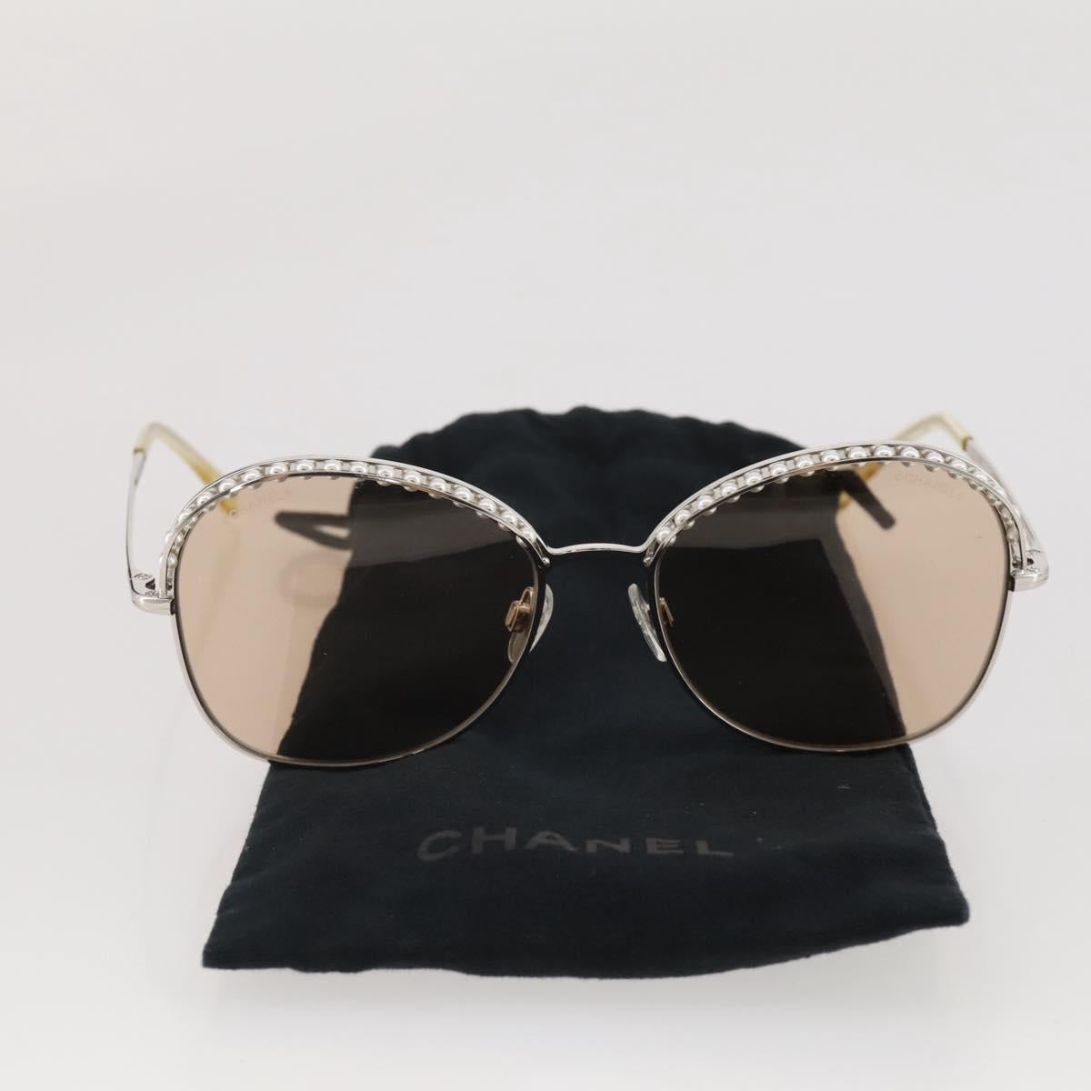 CHANEL Sunglasses metal Gold CC Auth 204788M