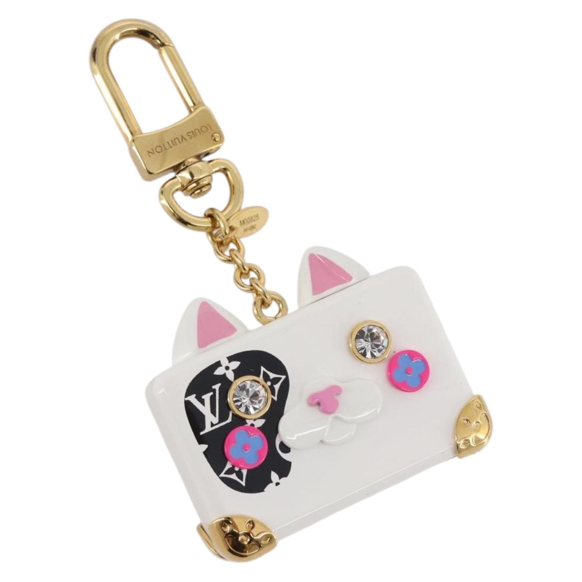 LOUIS VUITTON Bijoux Sackcat Trunk Key Holder metal White M00825 LV Auth 204789M