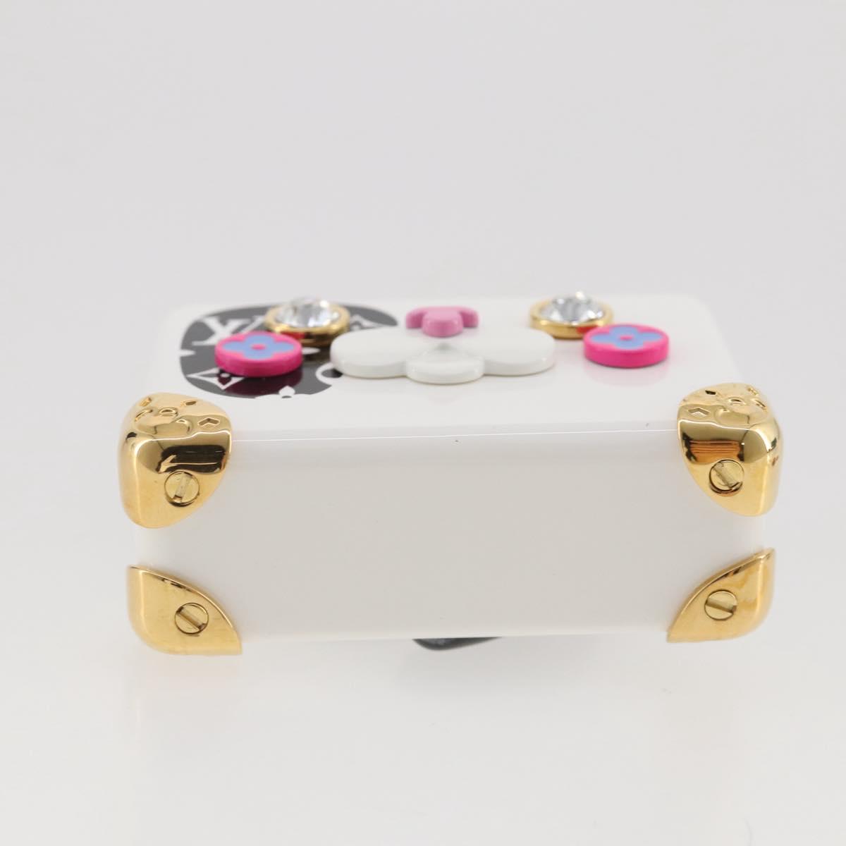 LOUIS VUITTON Bijoux Sackcat Trunk Key Holder metal White M00825 LV Auth 204789M