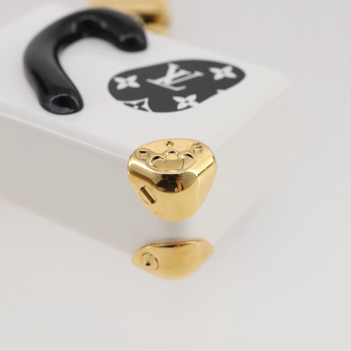 LOUIS VUITTON Bijoux Sackcat Trunk Key Holder metal White M00825 LV Auth 204789M