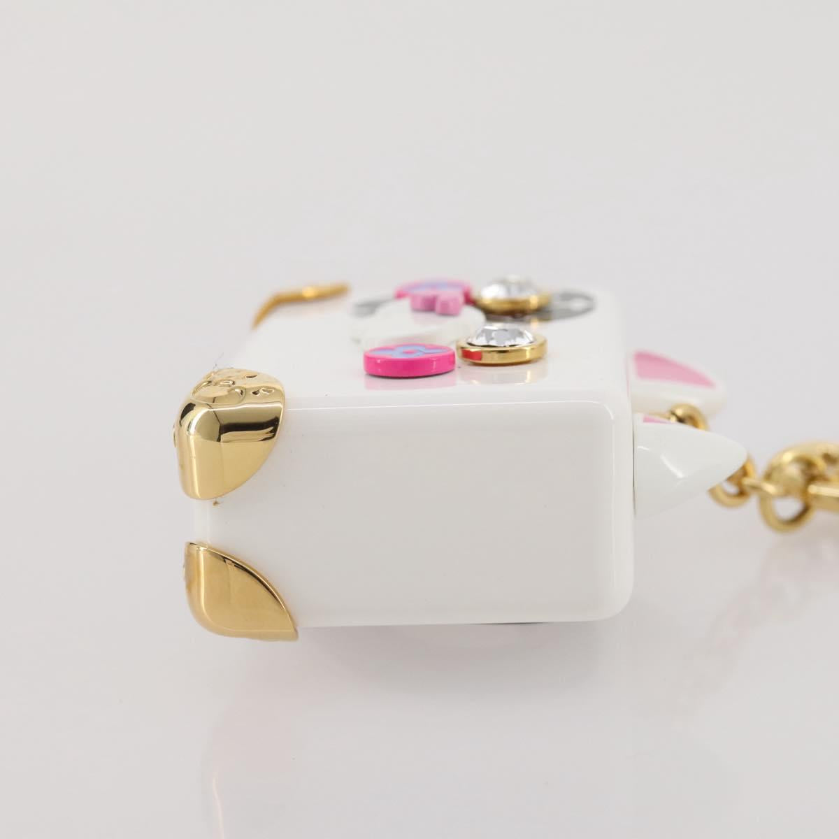 LOUIS VUITTON Bijoux Sackcat Trunk Key Holder metal White M00825 LV Auth 204789M
