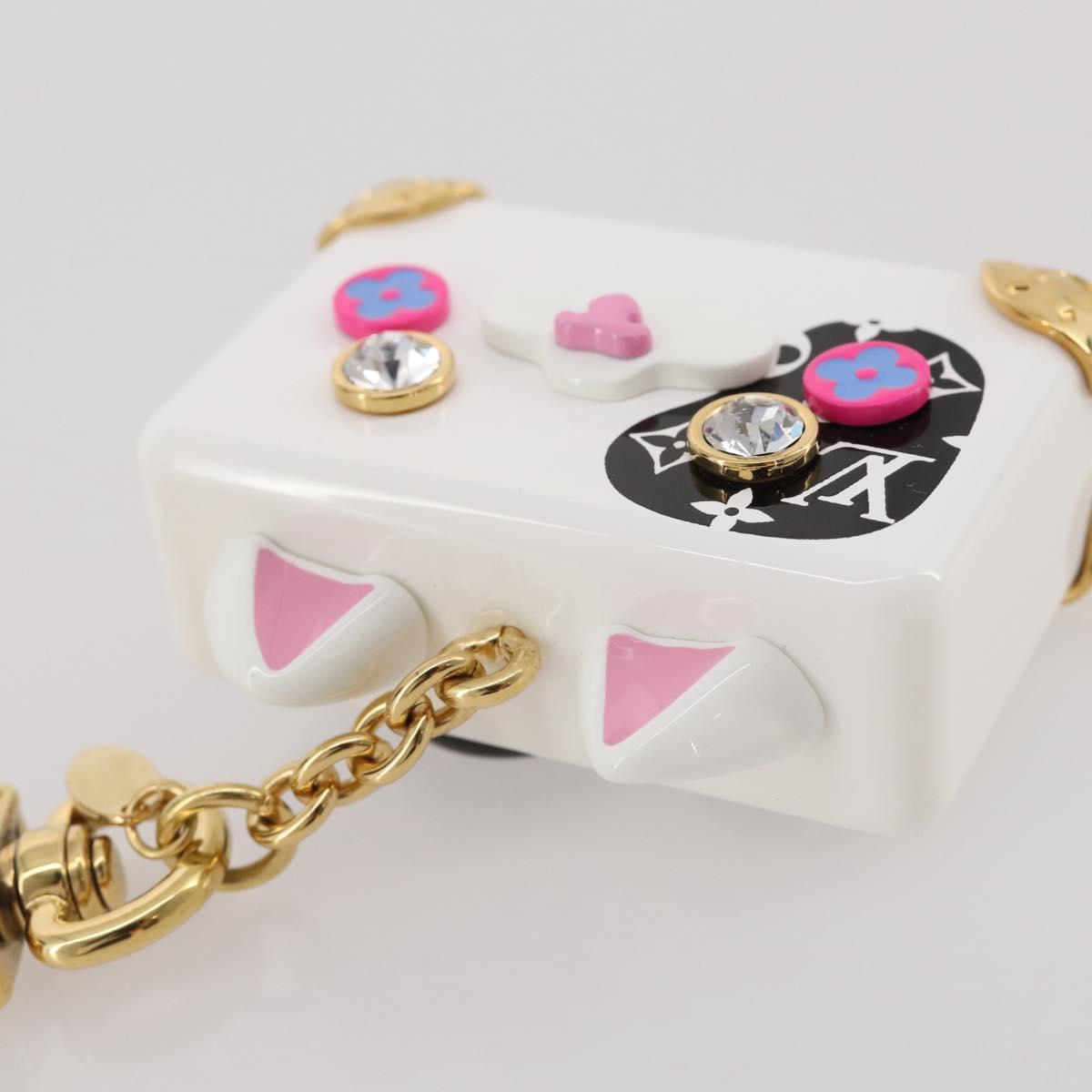 LOUIS VUITTON Bijoux Sackcat Trunk Key Holder metal White M00825 LV Auth 204789M