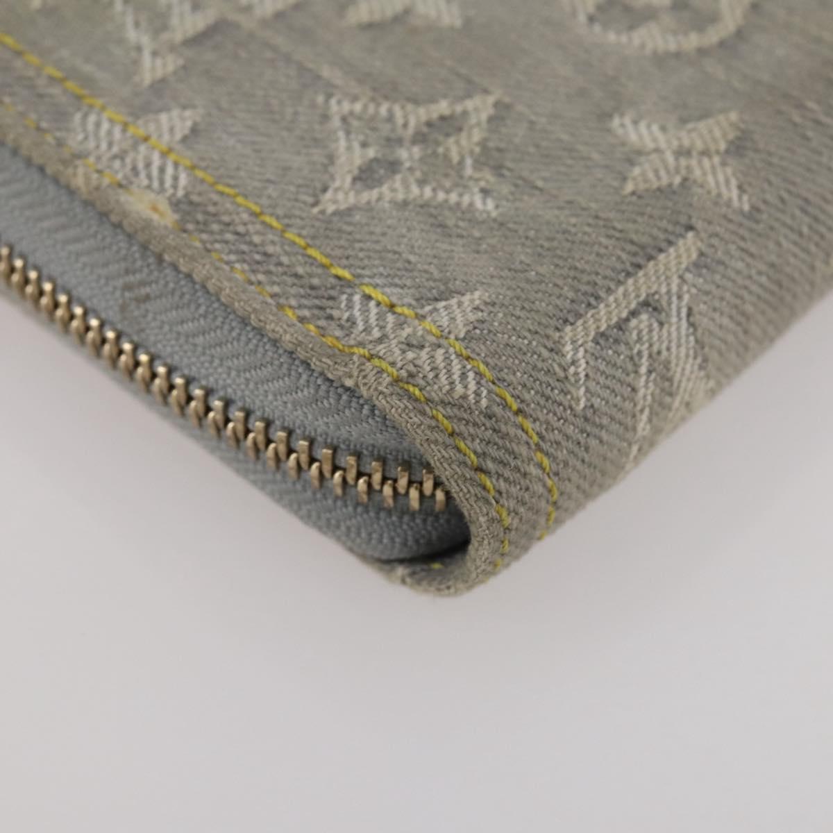 LOUIS VUITTON Monogram denim Zippy Wallet Wallet Gray M13214 LV Auth 204799M