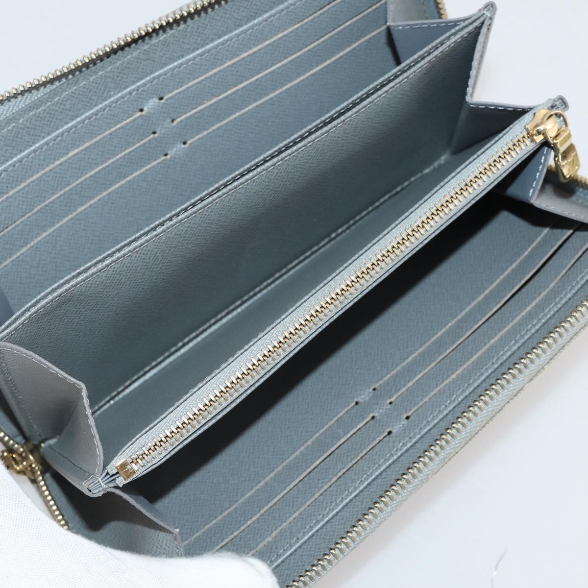 LOUIS VUITTON Monogram denim Zippy Wallet Wallet Gray M13214 LV Auth 204799M