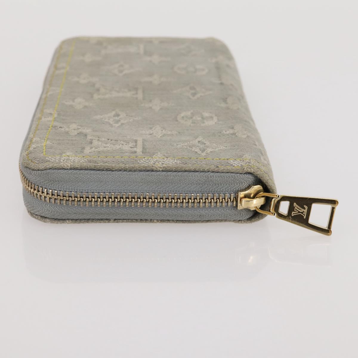 LOUIS VUITTON Monogram denim Zippy Wallet Wallet Gray M13214 LV Auth 204799M