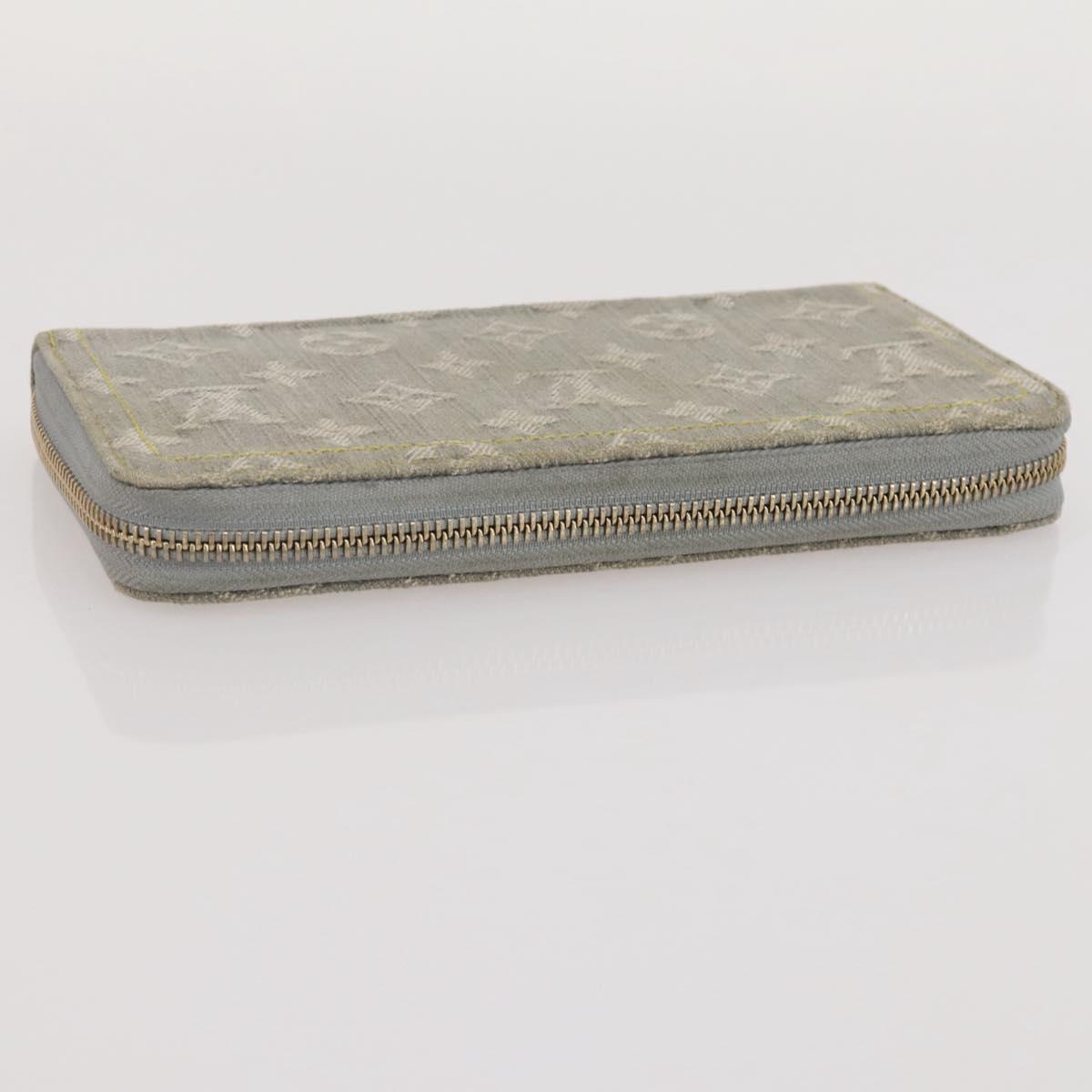 LOUIS VUITTON Monogram denim Zippy Wallet Wallet Gray M13214 LV Auth 204799M