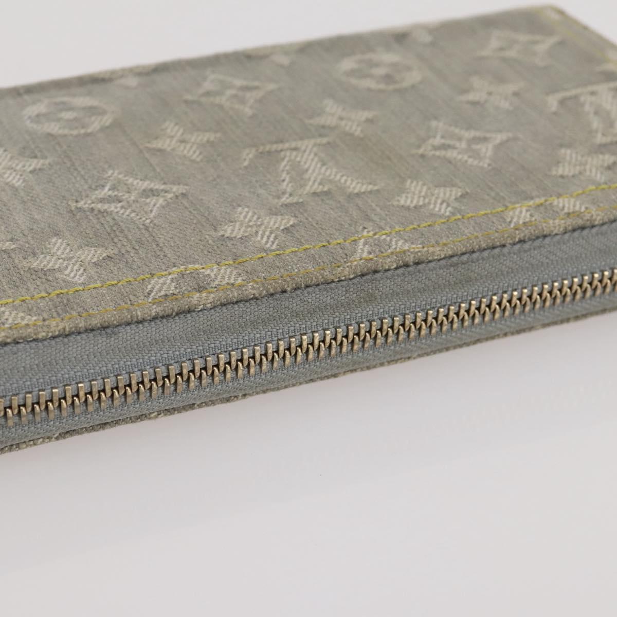 LOUIS VUITTON Monogram denim Zippy Wallet Wallet Gray M13214 LV Auth 204799M