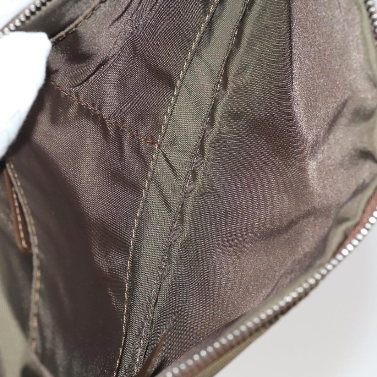 CHANEL New Travel Line Clutch Bag Canvas Brown CC Auth 204800A