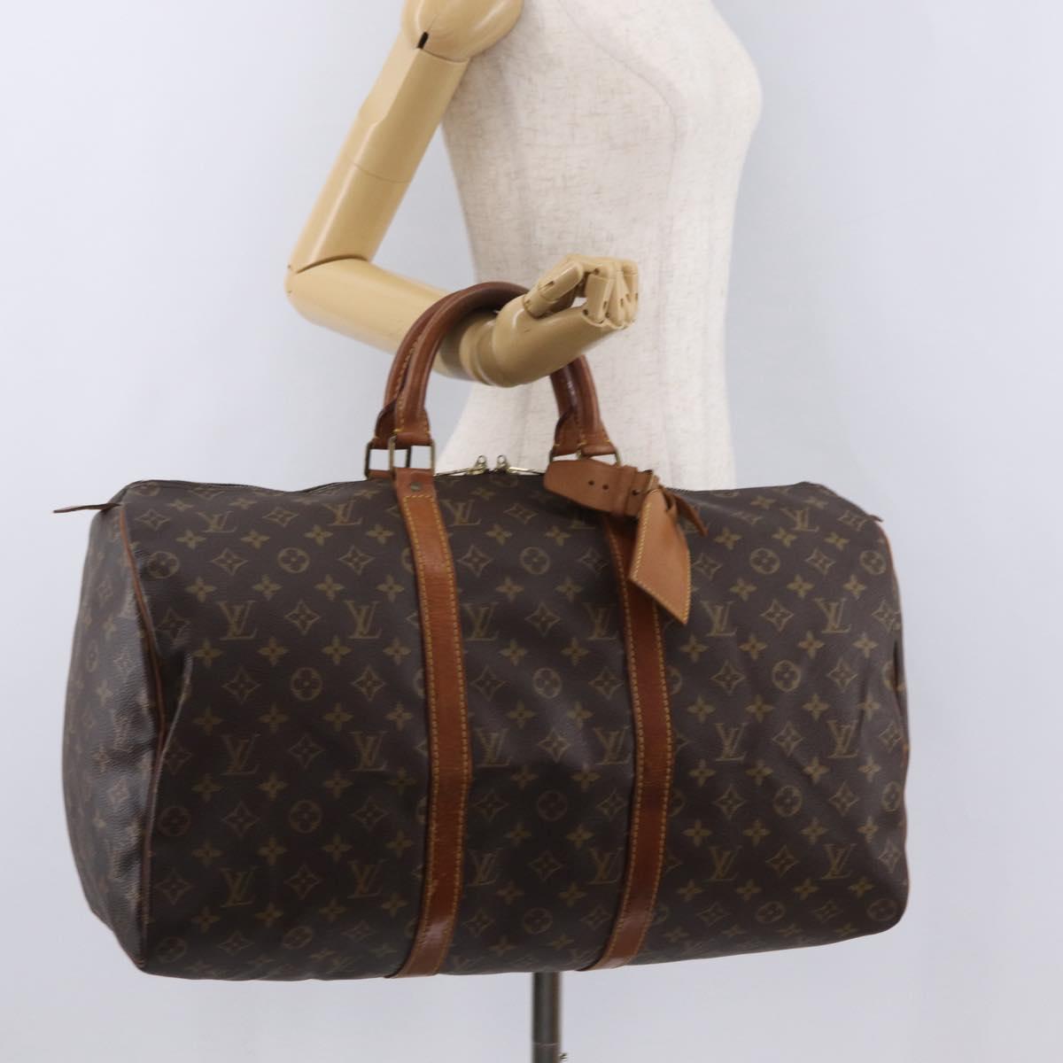 LOUIS VUITTON Monogram Keepall 50 Boston Bag M41426 LV Auth 204801A