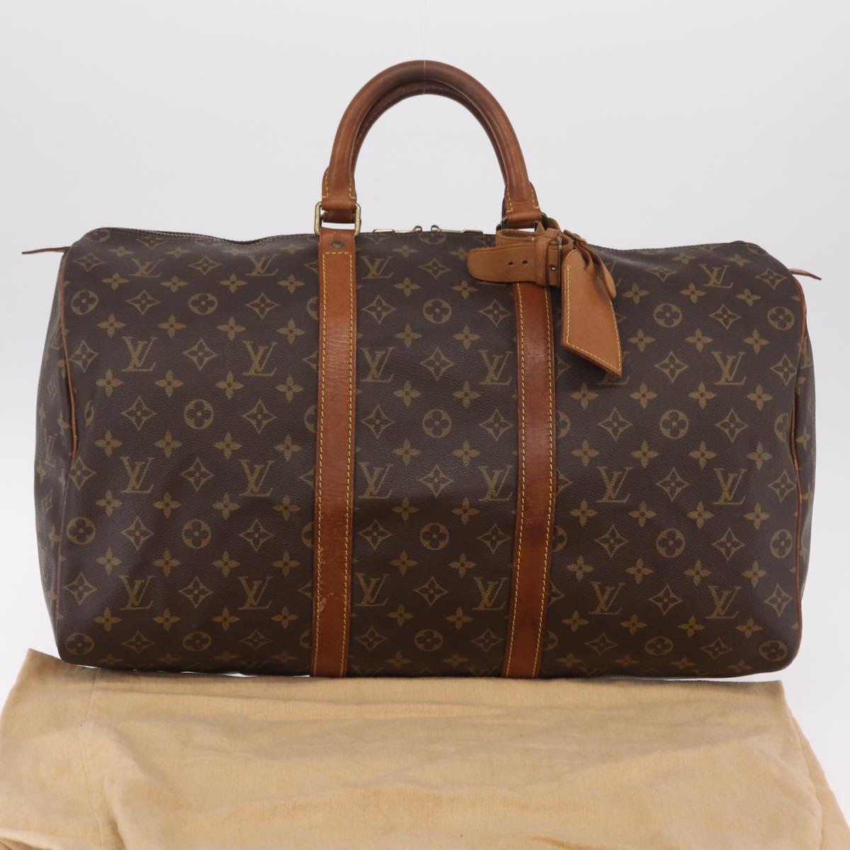 LOUIS VUITTON Monogram Keepall 50 Boston Bag M41426 LV Auth 204801A