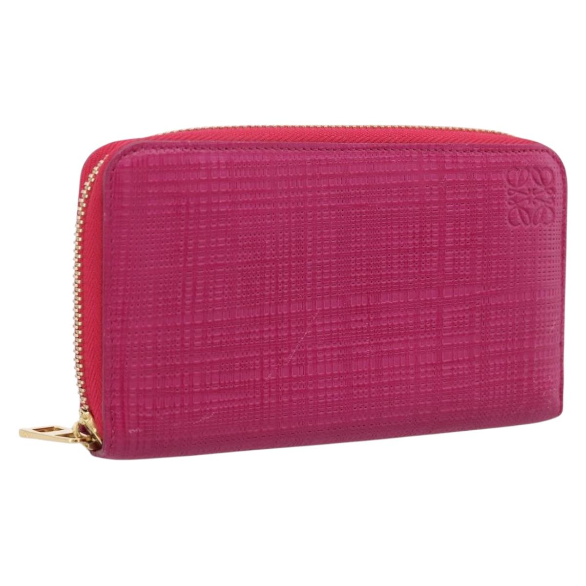LOEWE Wallet Leather Pink Gold Auth 204802A