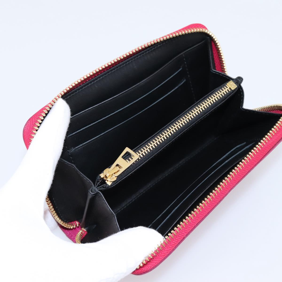 LOEWE Wallet Leather Pink Gold Auth 204802A