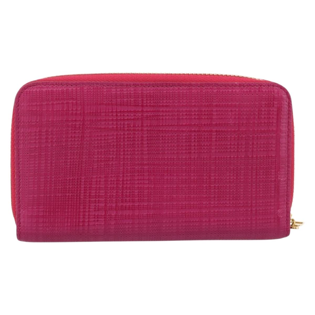 LOEWE Wallet Leather Pink Gold Auth 204802A