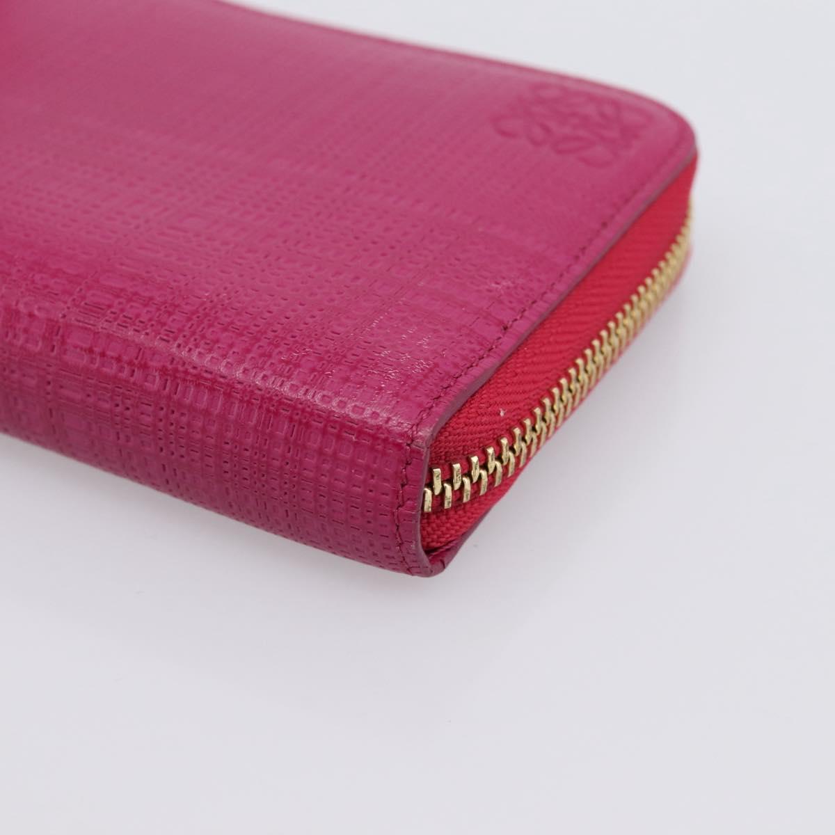 LOEWE Wallet Leather Pink Gold Auth 204802A