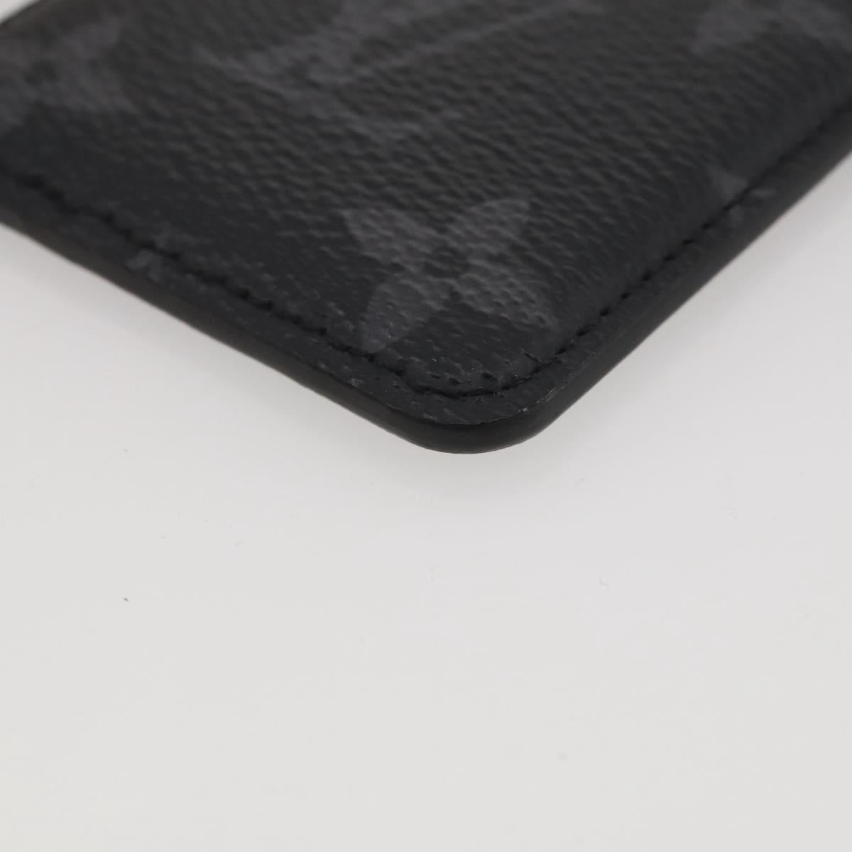 LOUIS VUITTON Monogram Eclipse Porte Cartes Magnet Card Case M12602 Auth 204803V