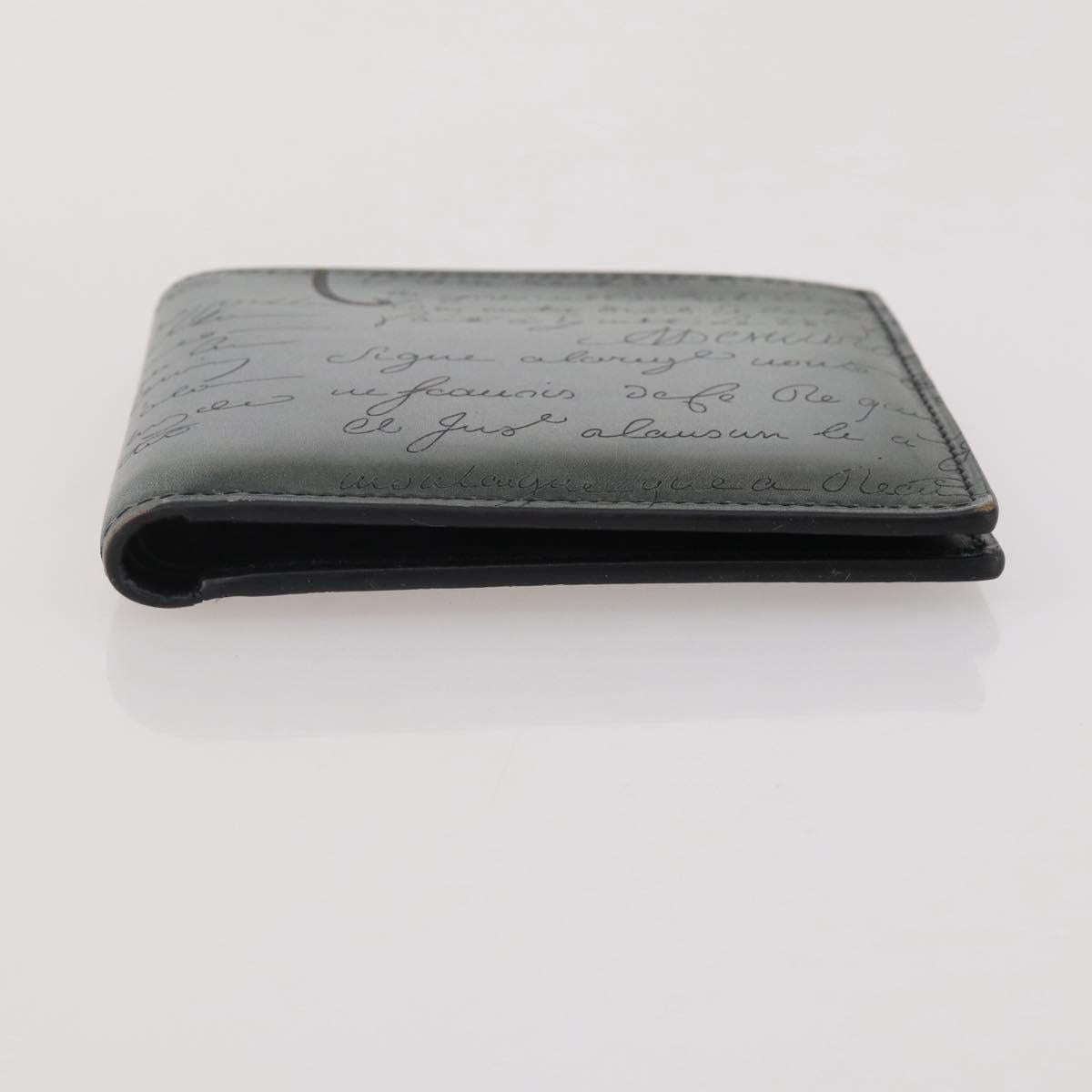 Berluti Wallet Leather Gray Auth 204806M