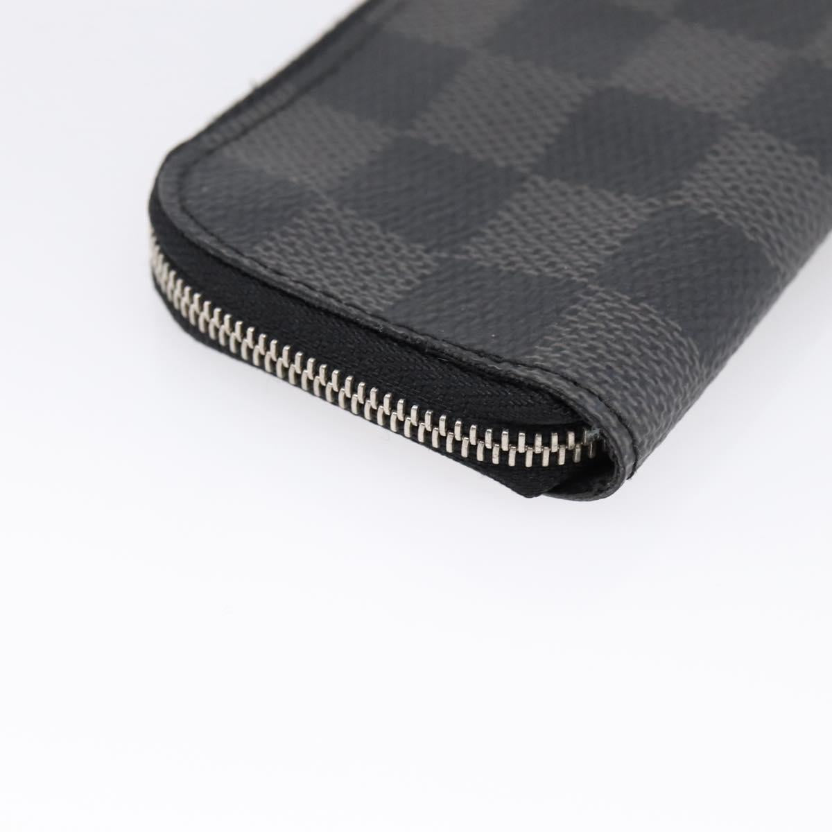 LOUIS VUITTON Damier Graphite Pochette Cles Coin Purse N60155 LV Auth 204807A