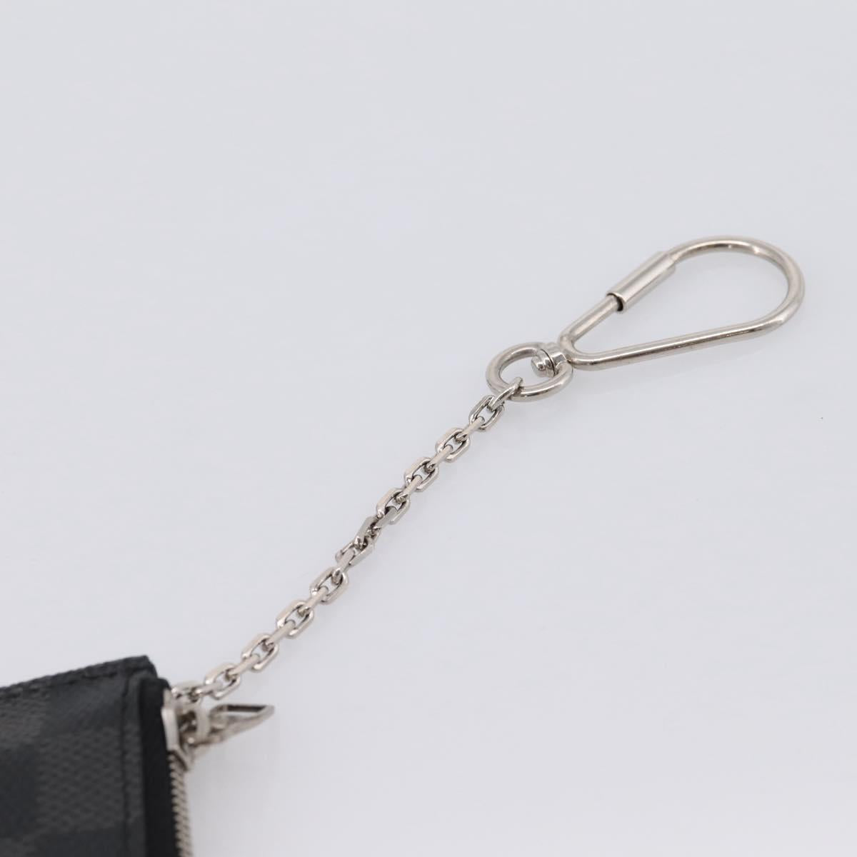 LOUIS VUITTON Damier Graphite Pochette Cles Coin Purse N60155 LV Auth 204807A