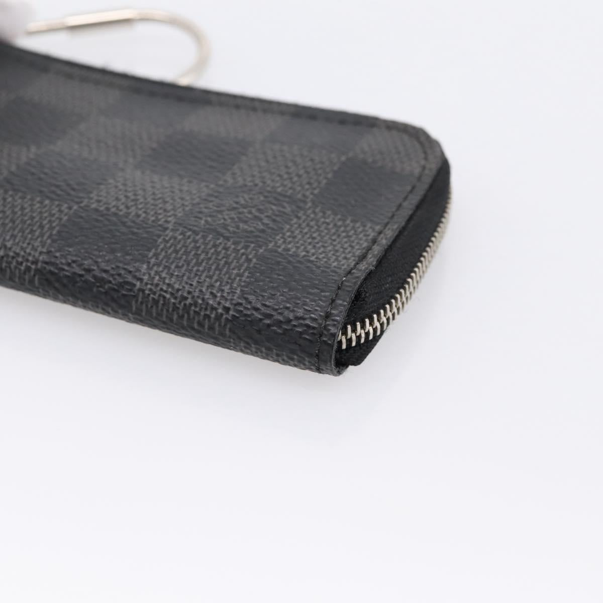 LOUIS VUITTON Damier Graphite Pochette Cles Coin Purse N60155 LV Auth 204807A