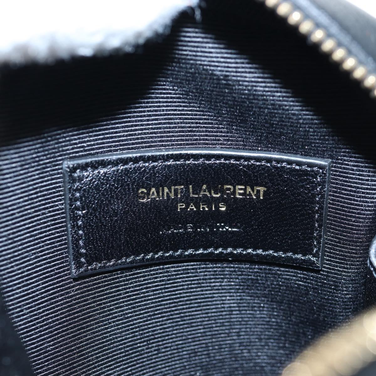 SAINT LAURENT Chain Shoulder Bag Sequin Black Gold Tone Auth 204808SAM
