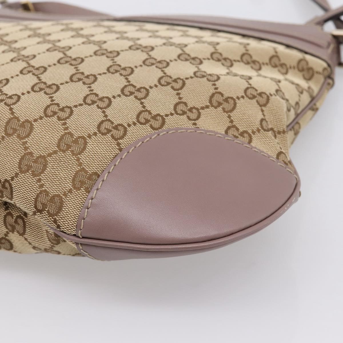 GUCCI GG Canvas Mayfair Shoulder Bag Beige Gold 257065 Auth 204812