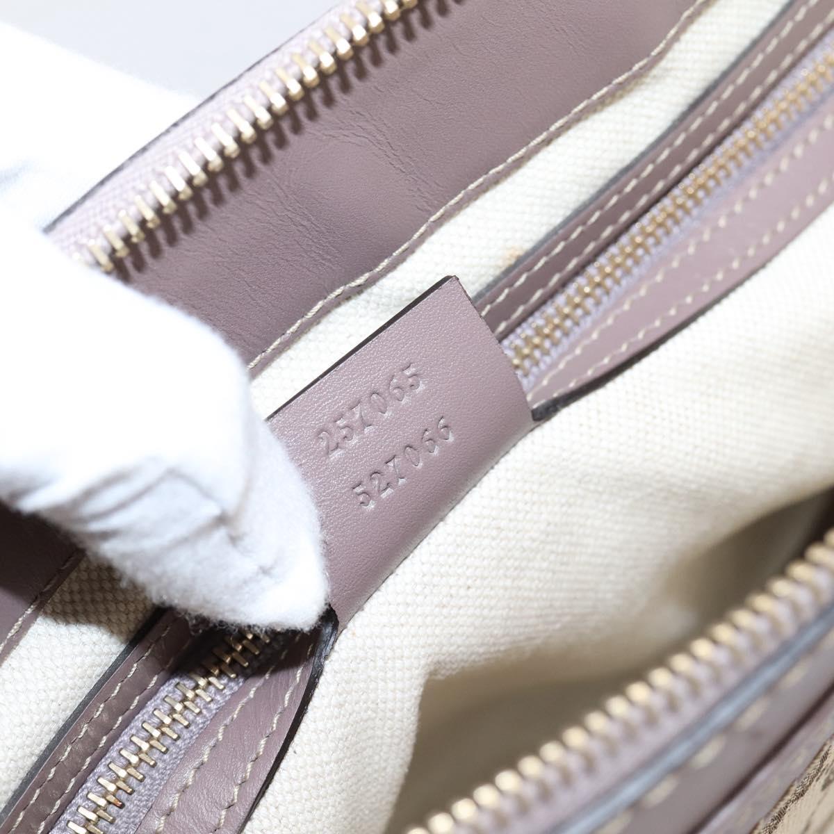 GUCCI GG Canvas Mayfair Shoulder Bag Beige Gold 257065 Auth 204812