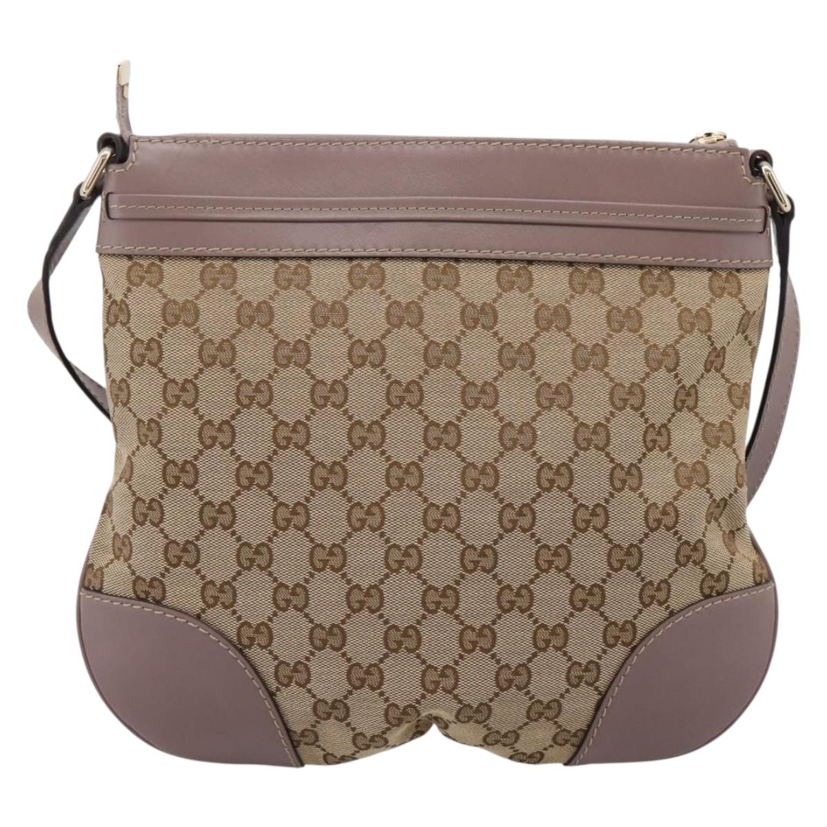 GUCCI GG Canvas Mayfair Shoulder Bag Beige Gold 257065 Auth 204812
