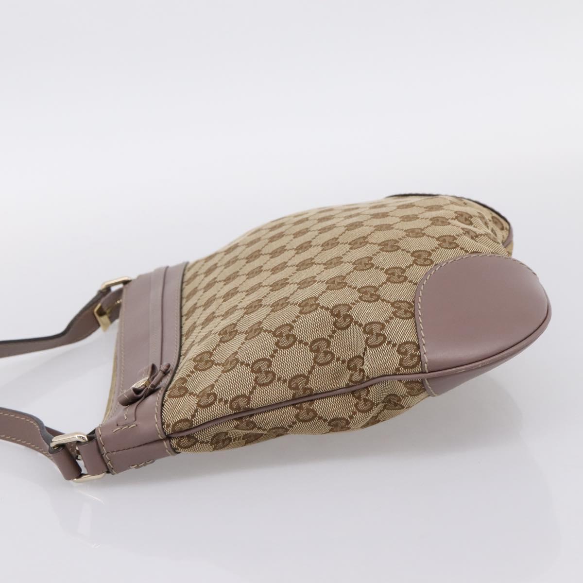 GUCCI GG Canvas Mayfair Shoulder Bag Beige Gold 257065 Auth 204812
