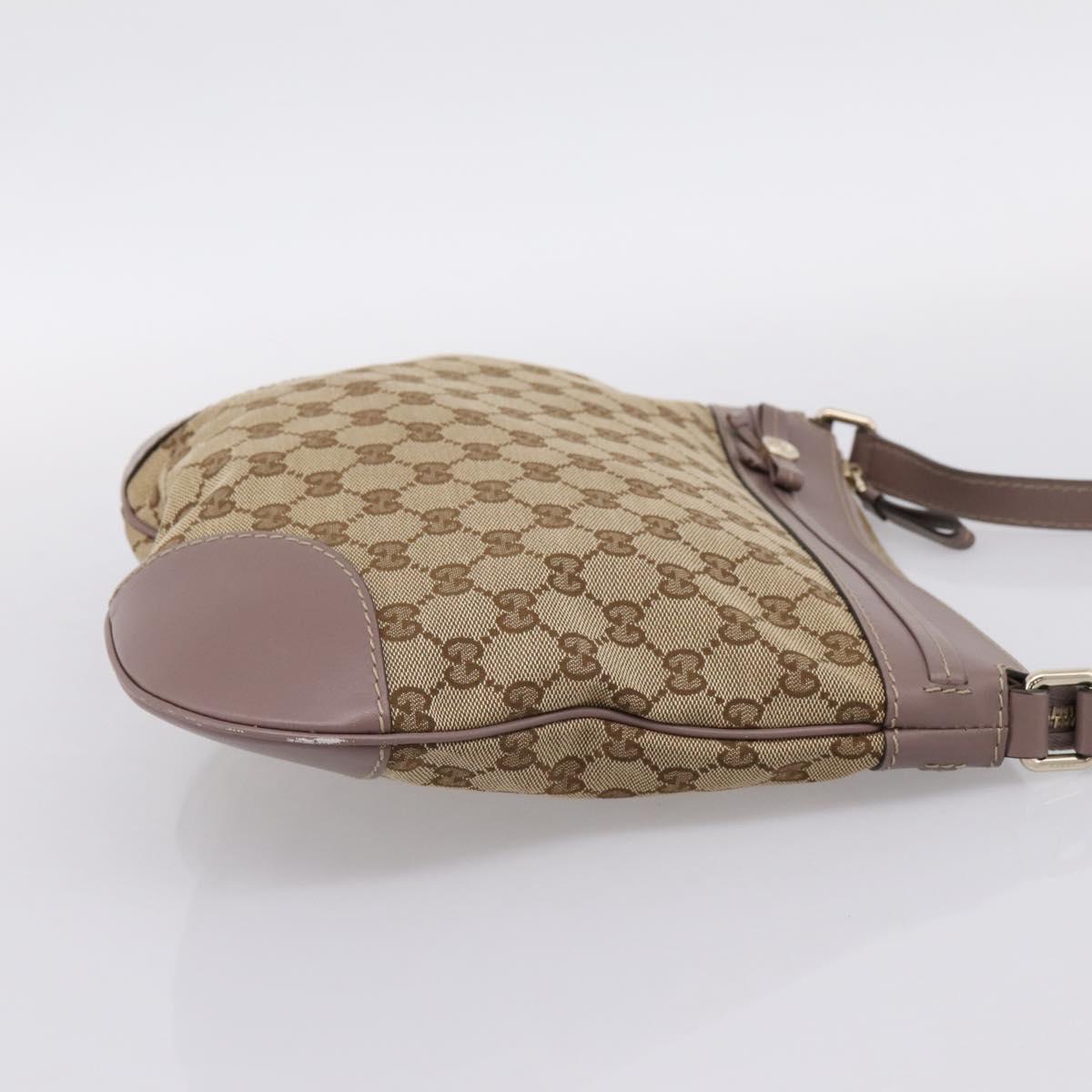GUCCI GG Canvas Mayfair Shoulder Bag Beige Gold 257065 Auth 204812