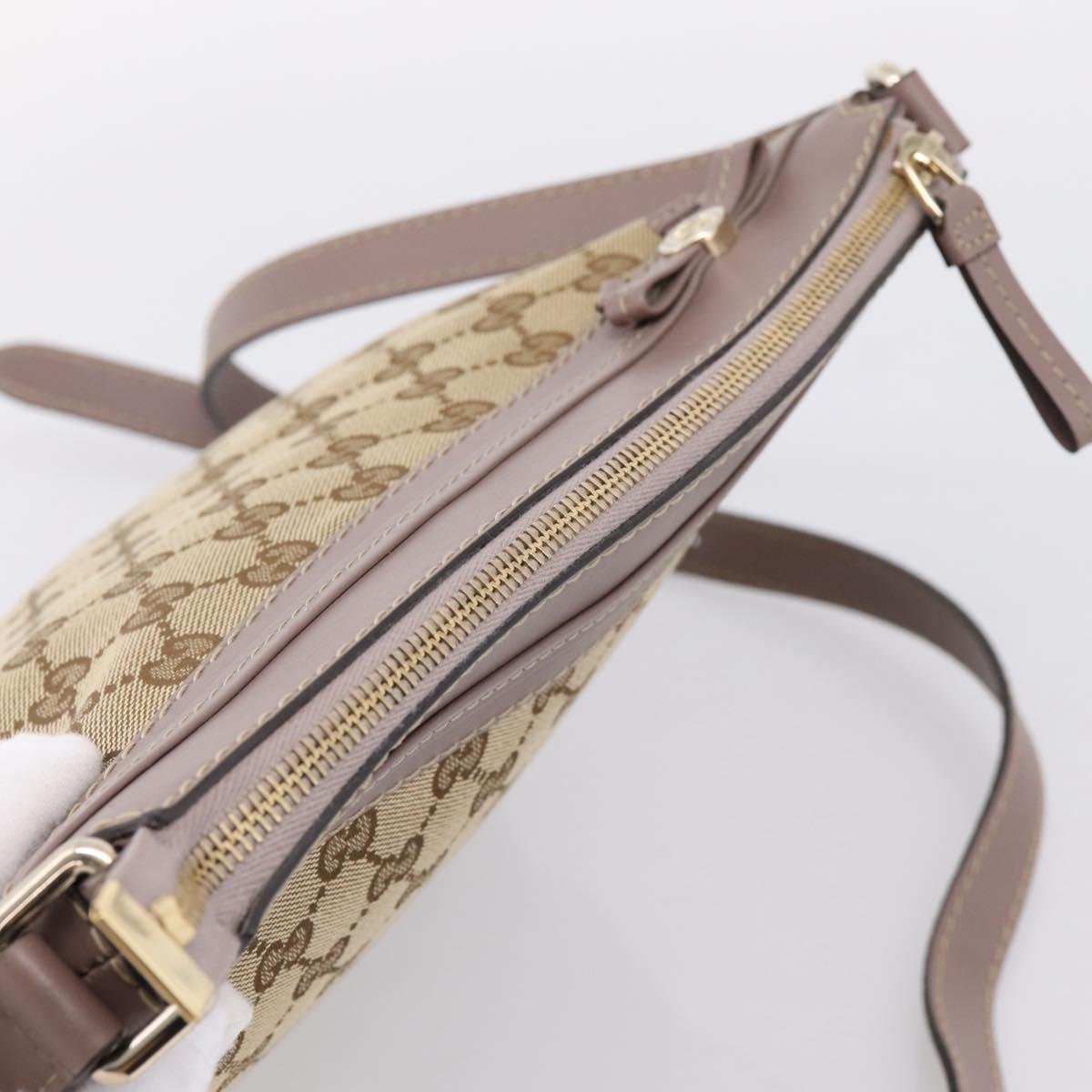 GUCCI GG Canvas Mayfair Shoulder Bag Beige Gold 257065 Auth 204812