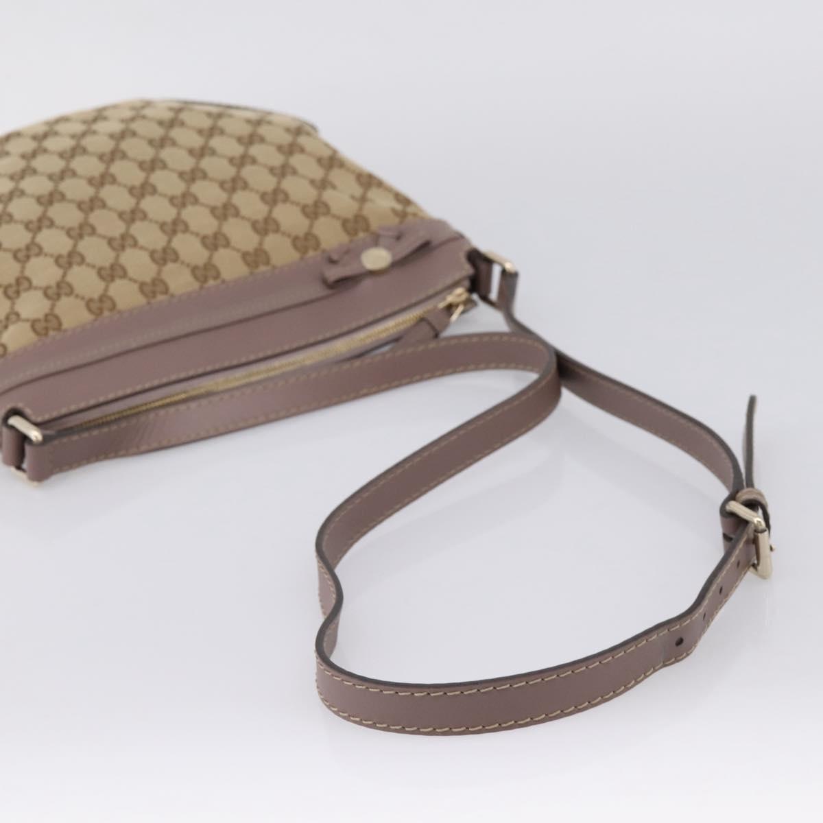 GUCCI GG Canvas Mayfair Shoulder Bag Beige Gold 257065 Auth 204812