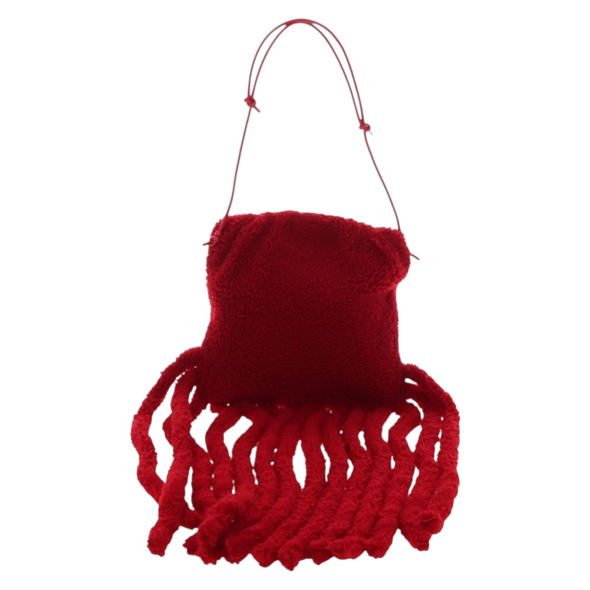 BOTTEGA VENETA Shoulder Bag Shearing Red Auth 204815M