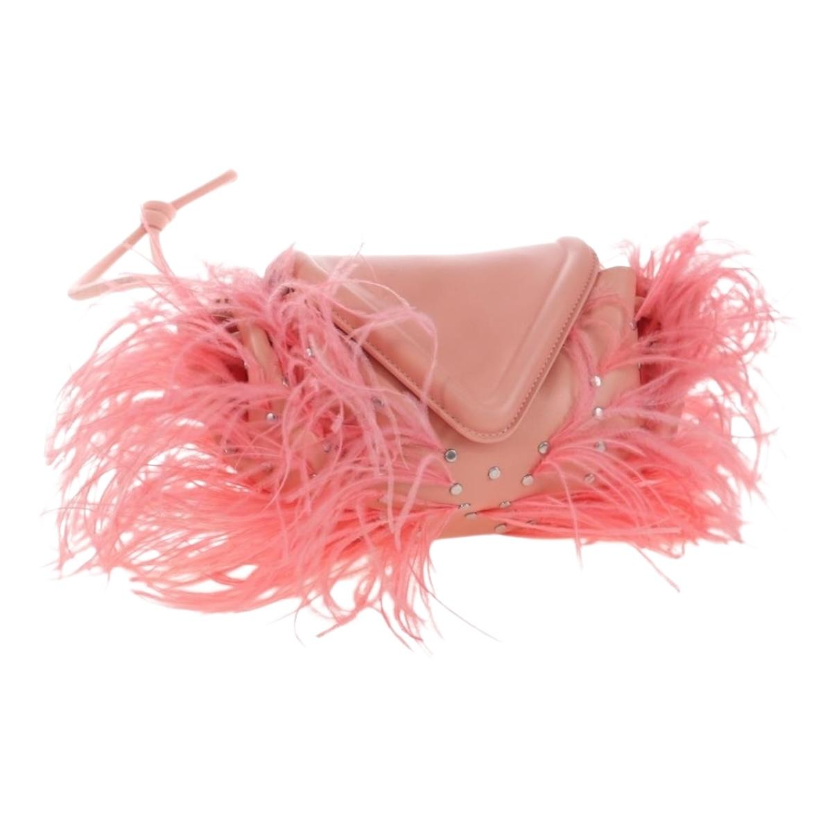 BOTTEGA VENETA Shoulder Bag Leather Pink Silver Auth 204816M