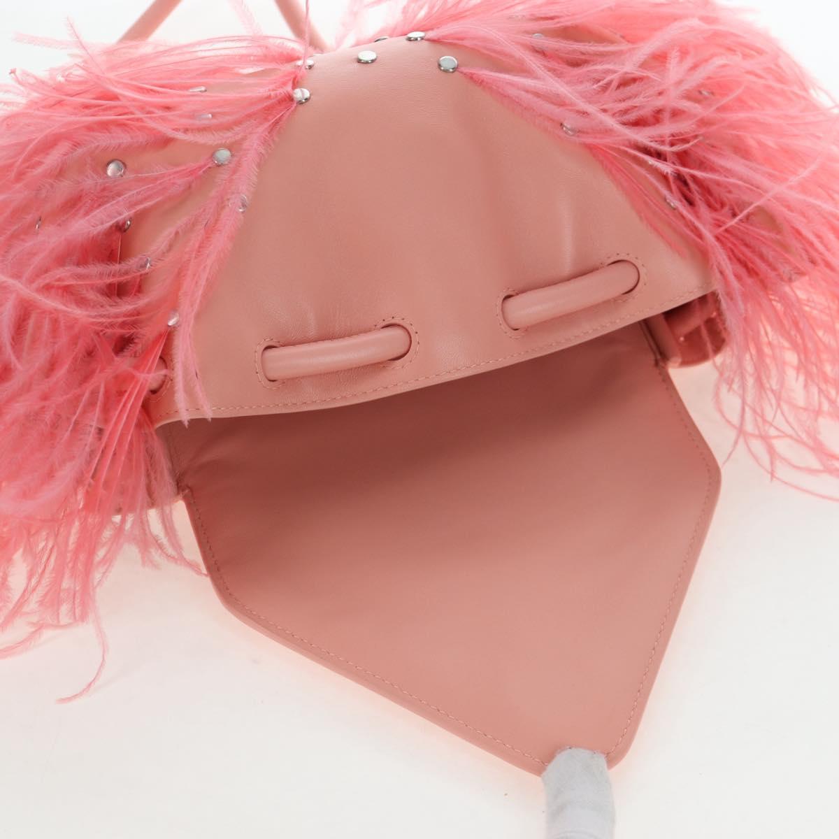 BOTTEGA VENETA Shoulder Bag Leather Pink Silver Auth 204816M