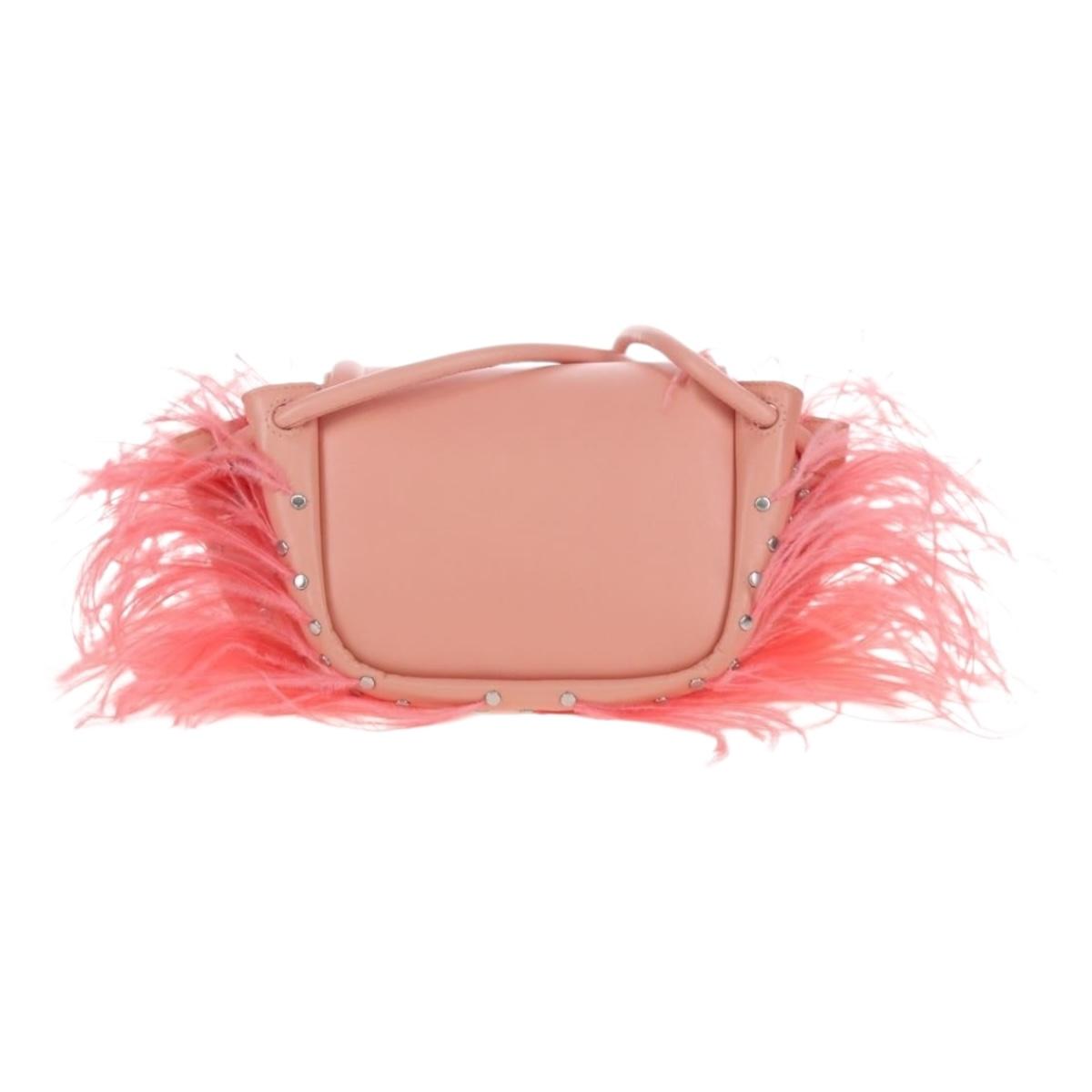 BOTTEGA VENETA Shoulder Bag Leather Pink Silver Auth 204816M