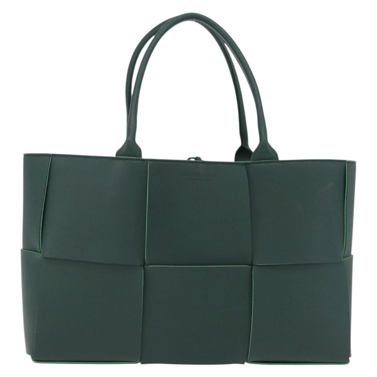 BOTTEGA VENETA MAXI INTRECCIATO Arco Tote Bag Green Auth 204817V