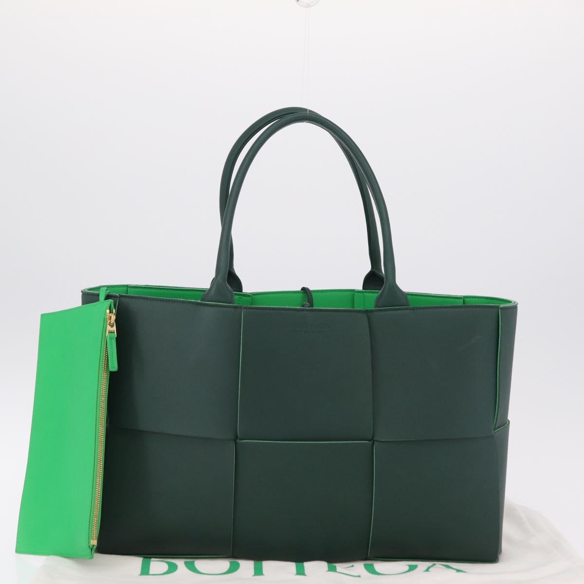 BOTTEGA VENETA MAXI INTRECCIATO Arco Tote Bag Green Auth 204817V