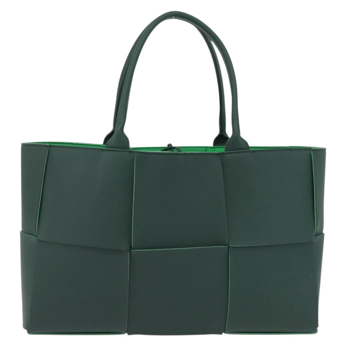BOTTEGA VENETA MAXI INTRECCIATO Arco Tote Bag Green Auth 204817V