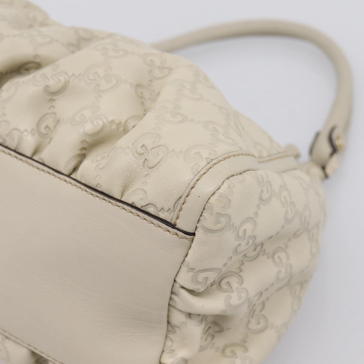 GUCCI GuccissimaGG Abbey Shoulder Bag Leather Ivory Gold 190525 Auth 204823V