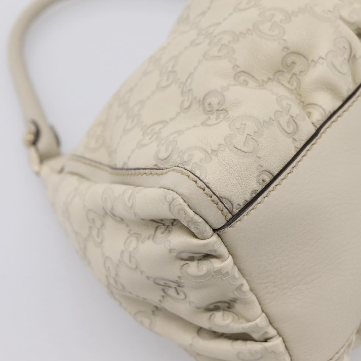 GUCCI GuccissimaGG Abbey Shoulder Bag Leather Ivory Gold 190525 Auth 204823V