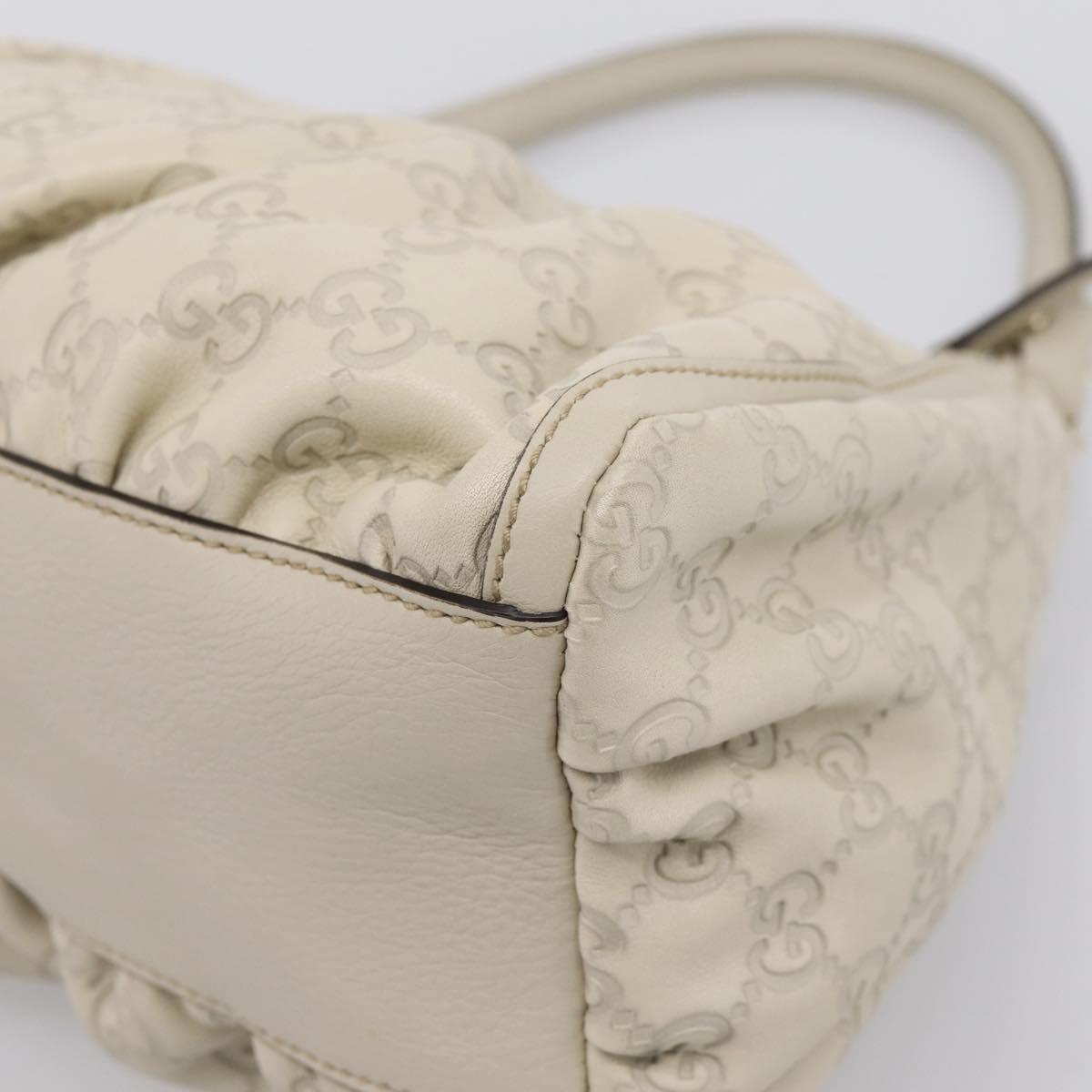 GUCCI GuccissimaGG Abbey Shoulder Bag Leather Ivory Gold 190525 Auth 204823V
