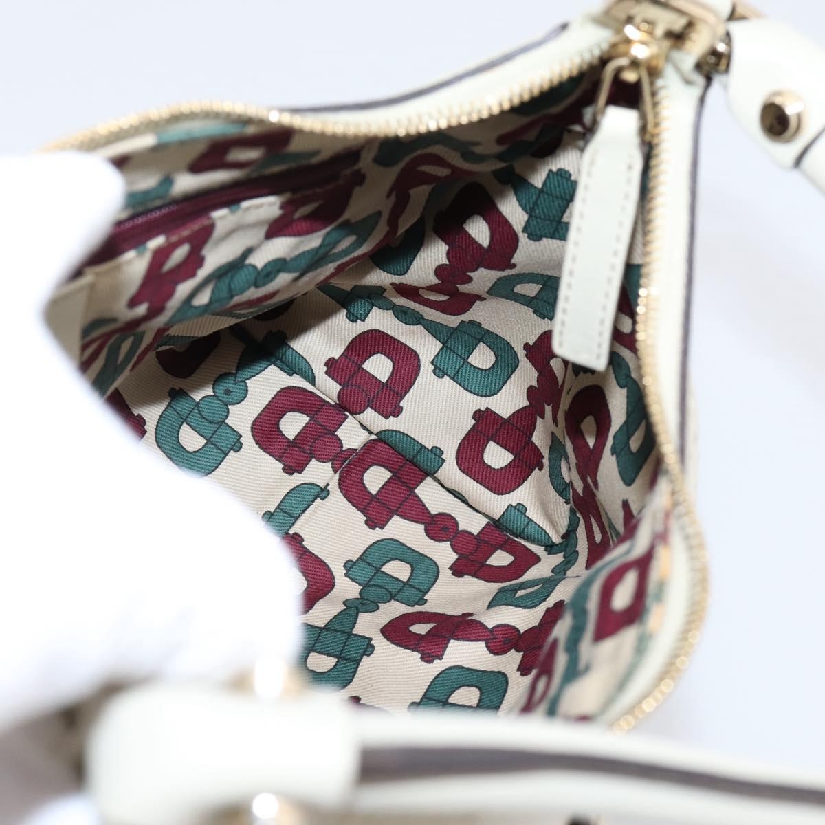 GUCCI GuccissimaGG Abbey Shoulder Bag Leather Ivory Gold 190525 Auth 204823V
