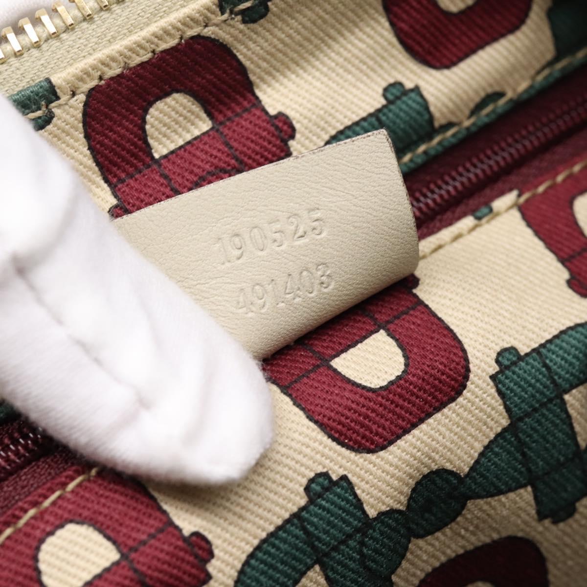 GUCCI GuccissimaGG Abbey Shoulder Bag Leather Ivory Gold 190525 Auth 204823V