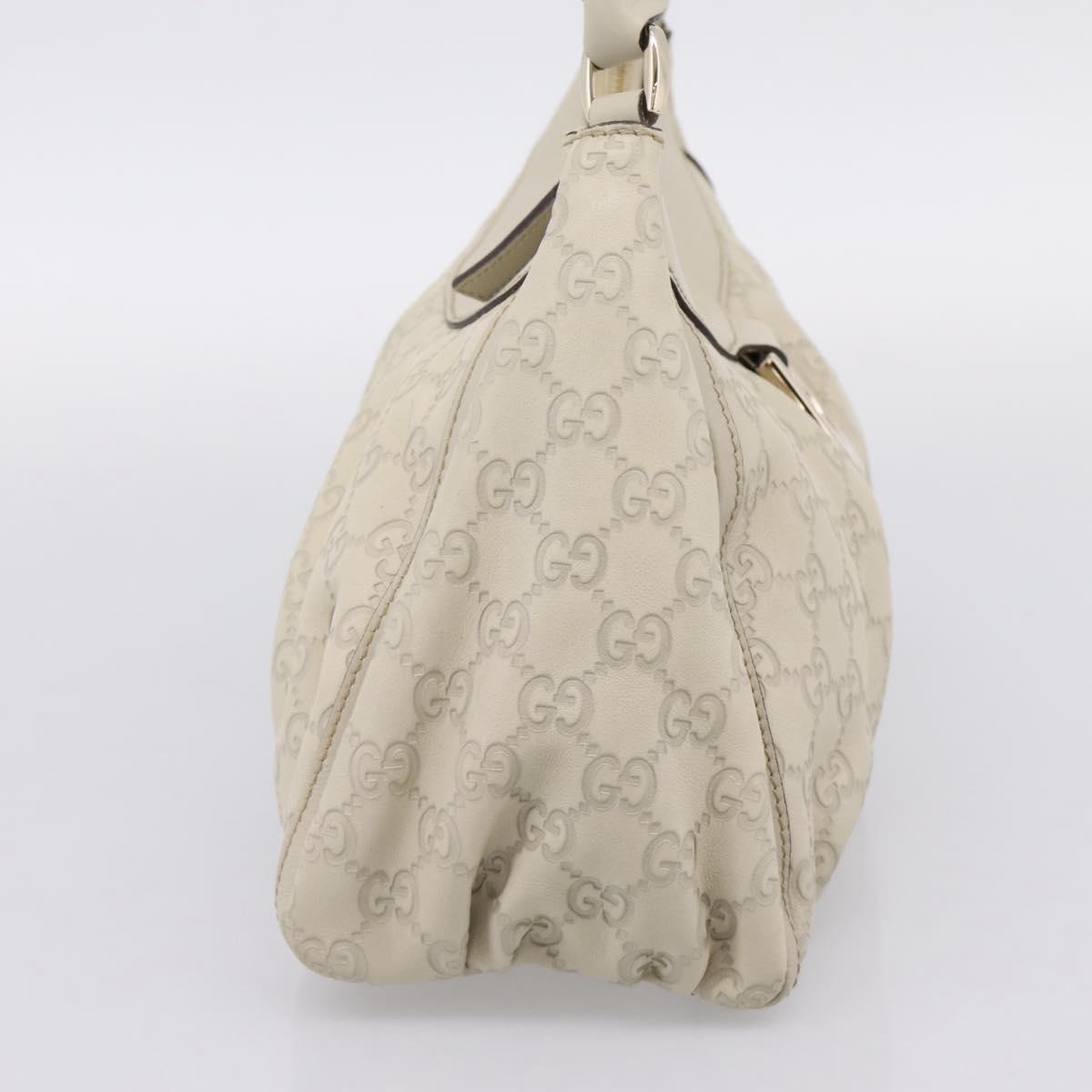 GUCCI GuccissimaGG Abbey Shoulder Bag Leather Ivory Gold 190525 Auth 204823V