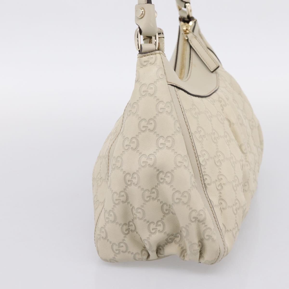 GUCCI GuccissimaGG Abbey Shoulder Bag Leather Ivory Gold 190525 Auth 204823V